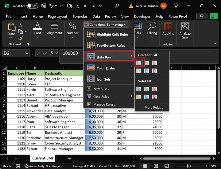 add Data Bars 1