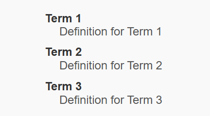 HTML Definition Lists Definition Lists